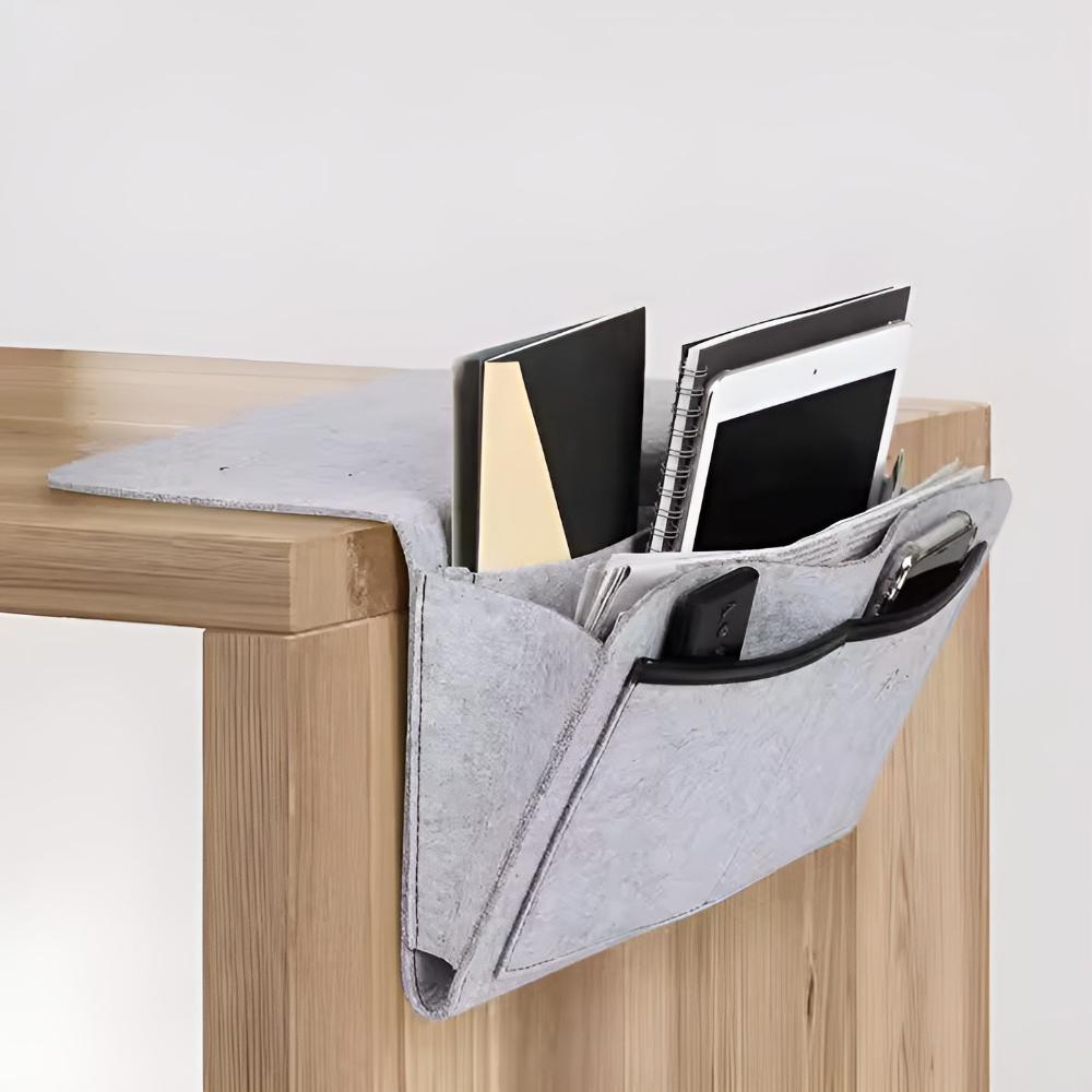 FeltEase Luxe Bed Organizer – Stylish Nightstand Alternative for a Tidy Bedroom
