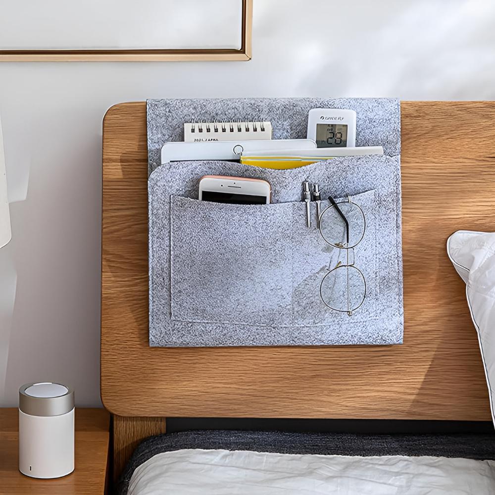 FeltEase Luxe Bed Organizer – Stylish Nightstand Alternative for a Tidy Bedroom