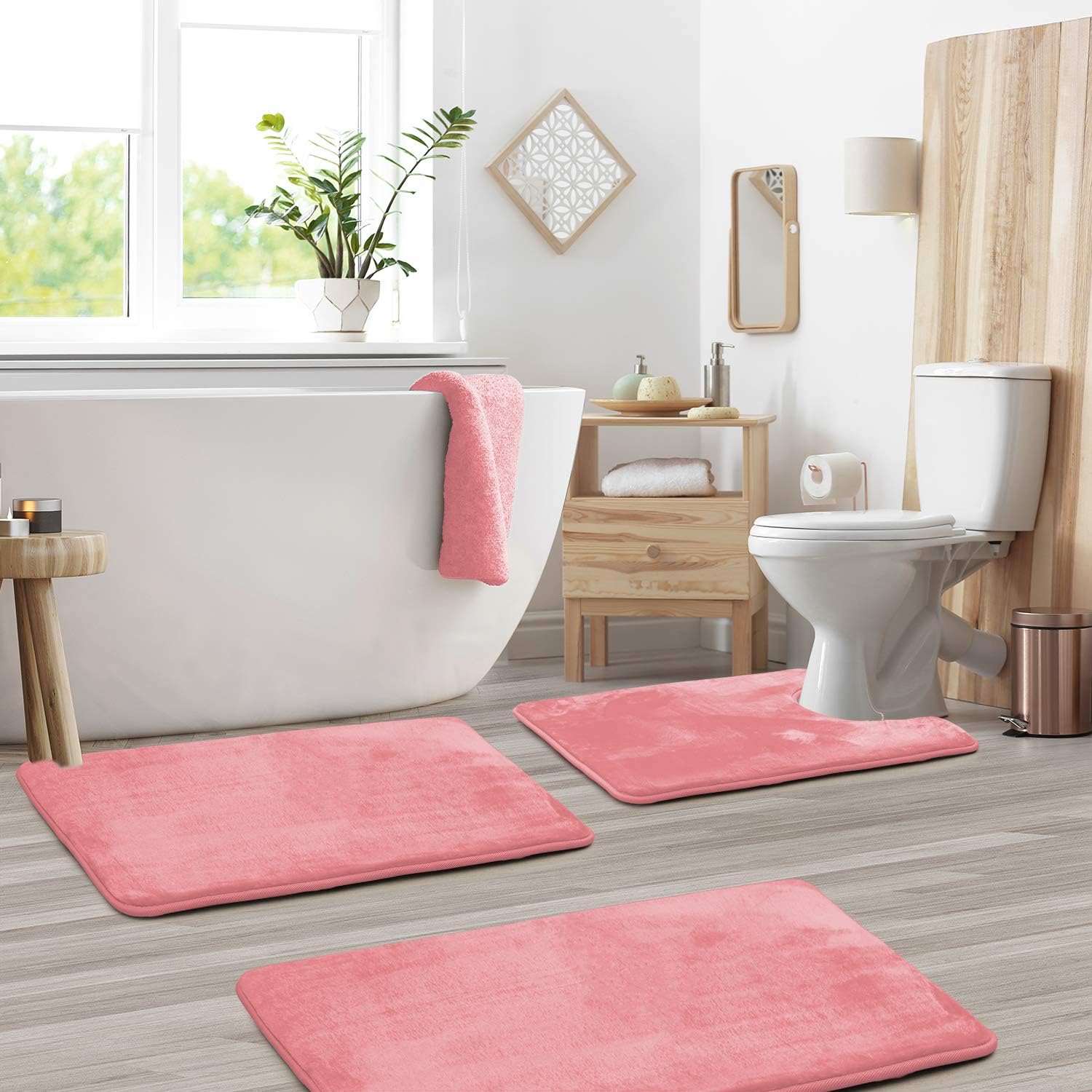 VelvaLuxe – Premium Memory Foam Bath Mat Set (3-piece) for Ultimate Comfort