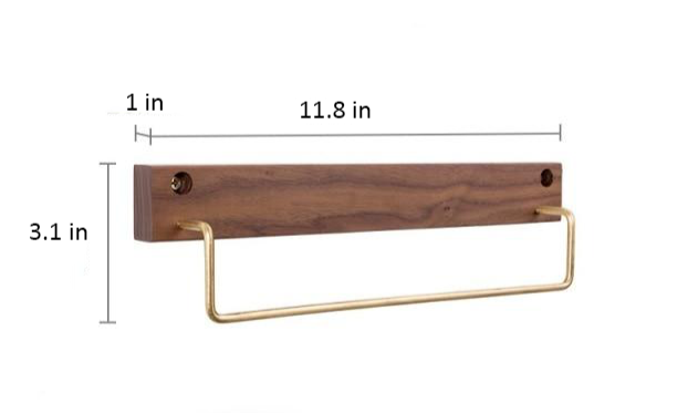 WoodCraft – Elegant Beech Wood Towel Rack with Brass Accents