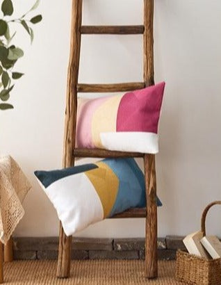Sunset Modern Geometric Lumbar Pillow Cover