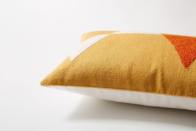 Sunset Modern Geometric Lumbar Pillow Cover