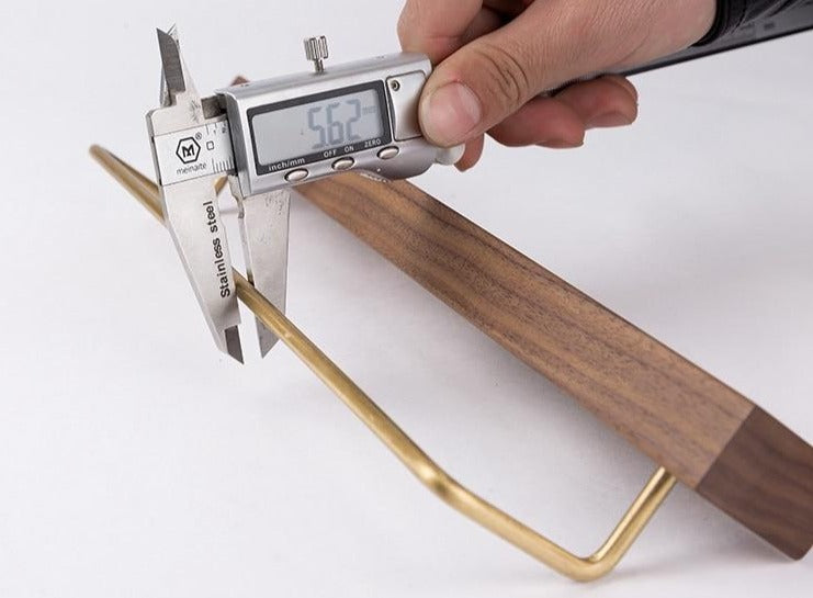 WoodCraft – Elegant Beech Wood Towel Rack with Brass Accents