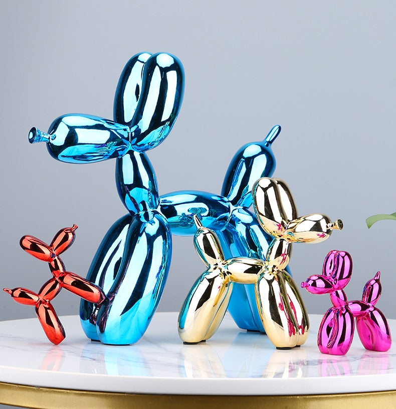 LumiPup – Modern Balloon Dog Sculpture with Metallic Finish