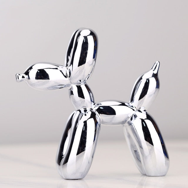 LumiPup – Modern Balloon Dog Sculpture with Metallic Finish