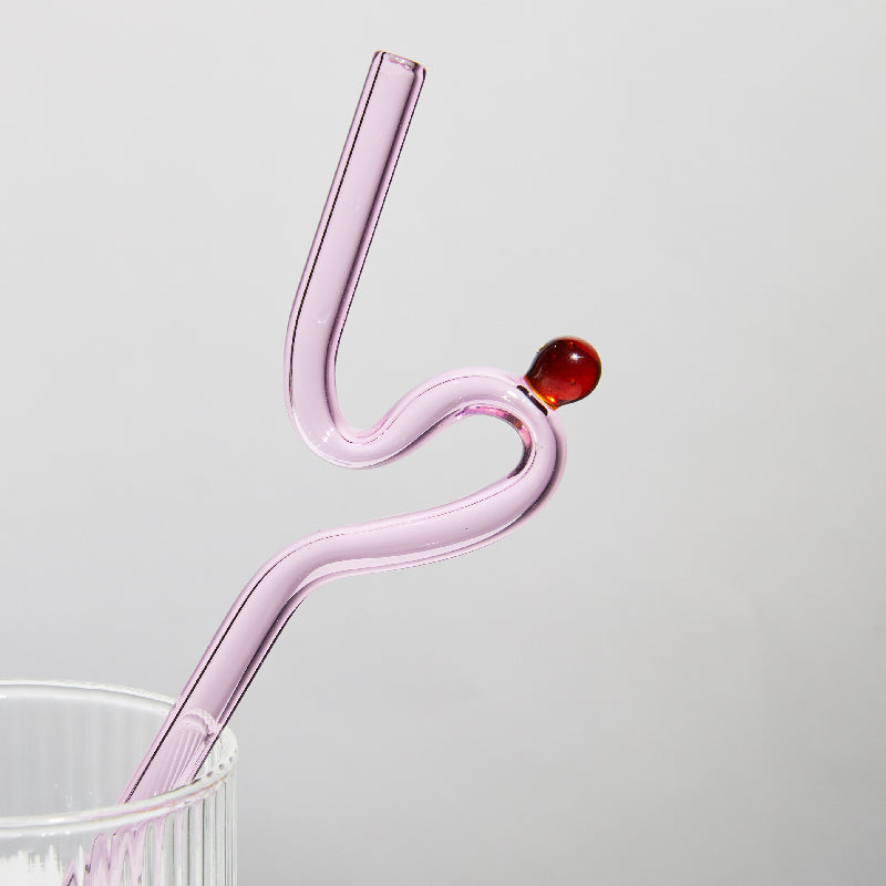 TwistSip – Speelse Gekleurde Glazen Rietjes met Elegant Gedraaid Design