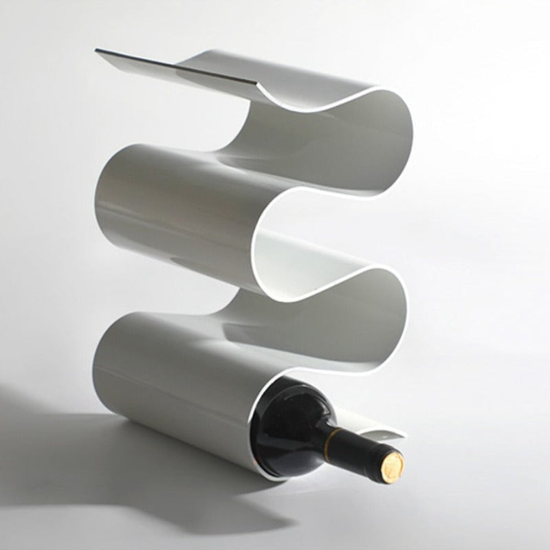 VinoFlow – Stylish Metal Wine Rack with Elegant Wavy Design for 4 Bottles