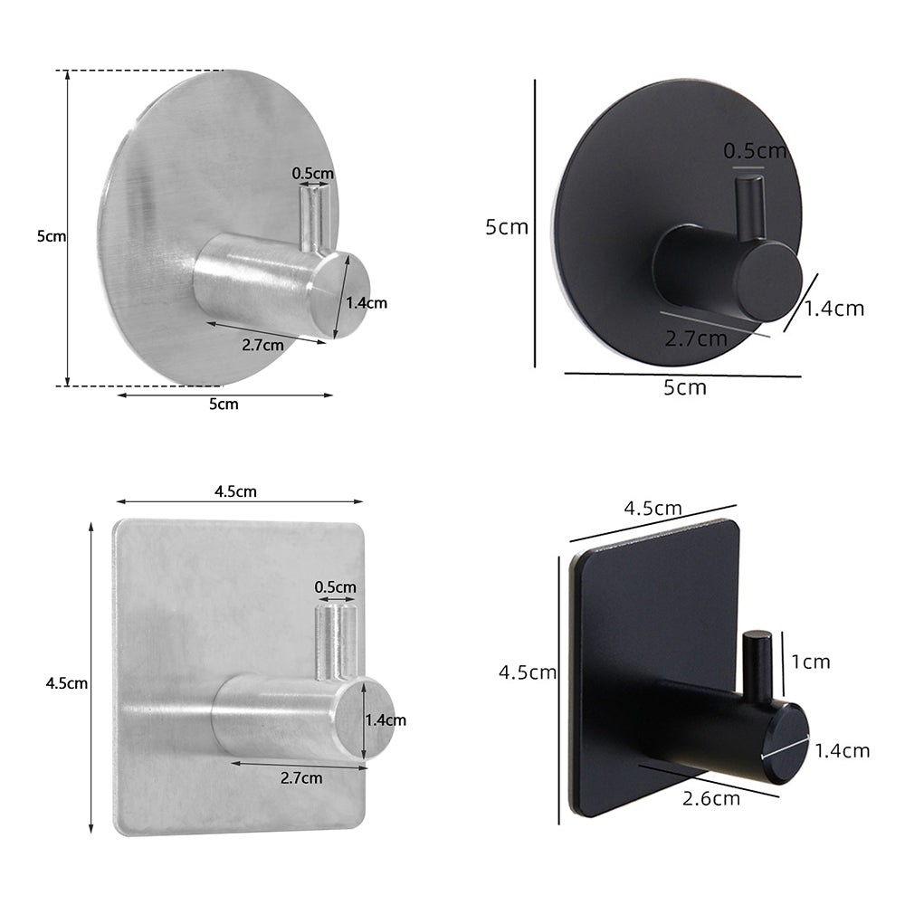 SteelGrip – Self-Adhesive Stainless Steel Hooks for Bathroom, Kitchen & More