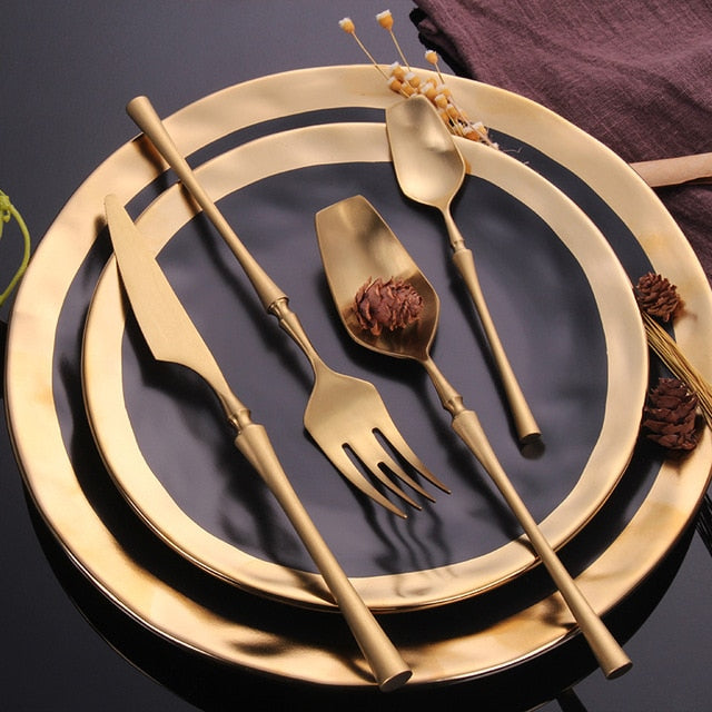Aurora Gold – Luxe Cutlery Set of Stainless Steel with Elegant Finish