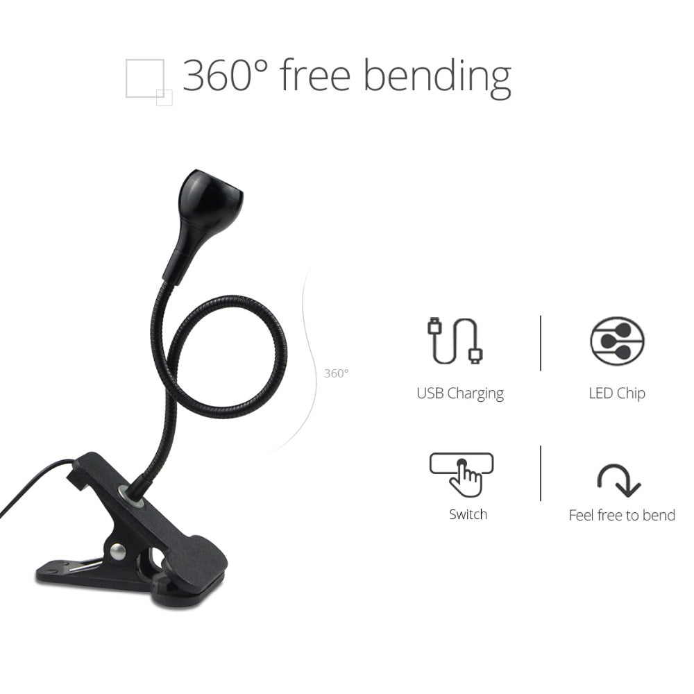 LumiClip – Flexible Clip-On Lamp with USB Power & Adjustable Lighting