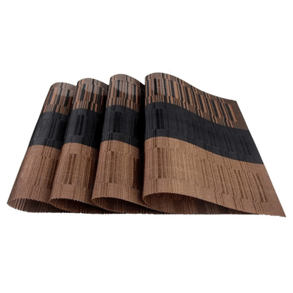 LumiWeave Luxe Woven Placemat Set – Stylish Table Protection with Refined Texture