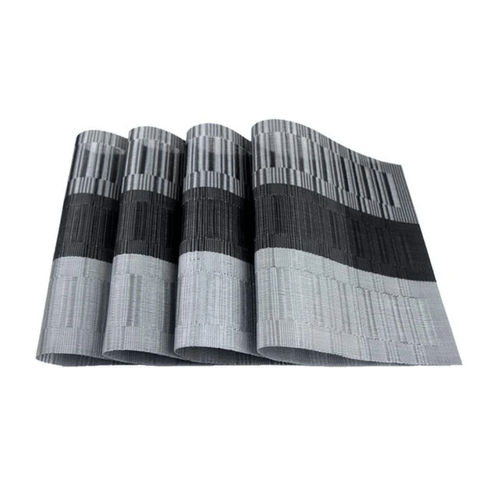 LumiWeave Luxe Woven Placemat Set – Stylish Table Protection with Refined Texture