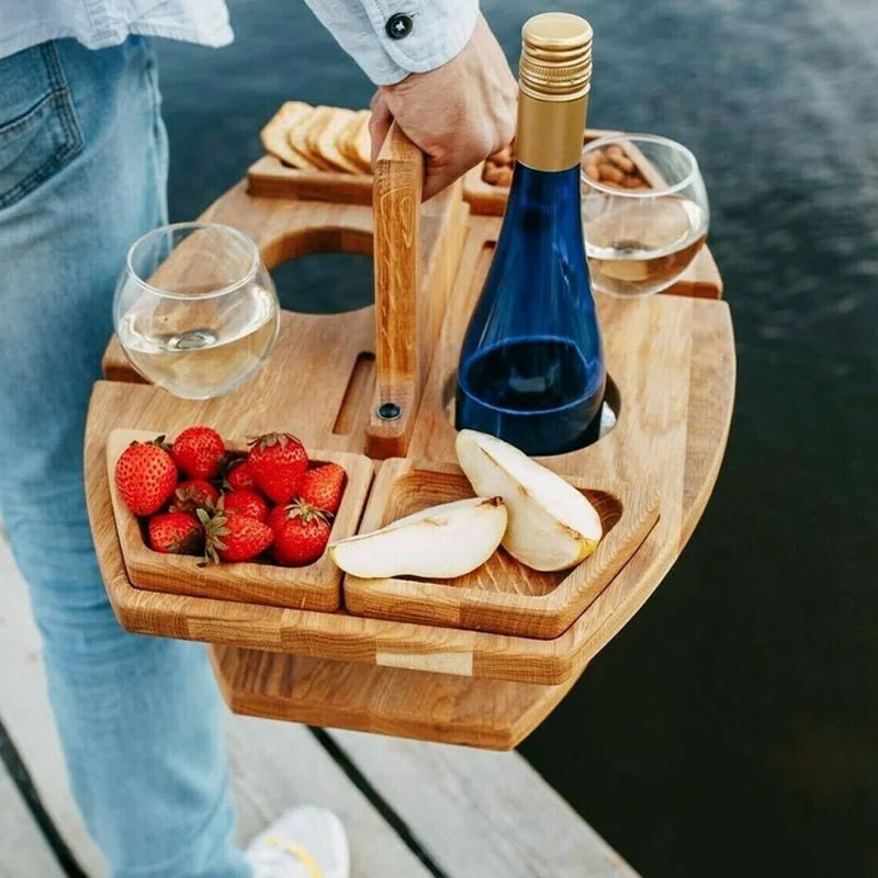 TerraVino Luxe Wooden Picnic Table – Stylish Table for Wine & Aperitif Moments