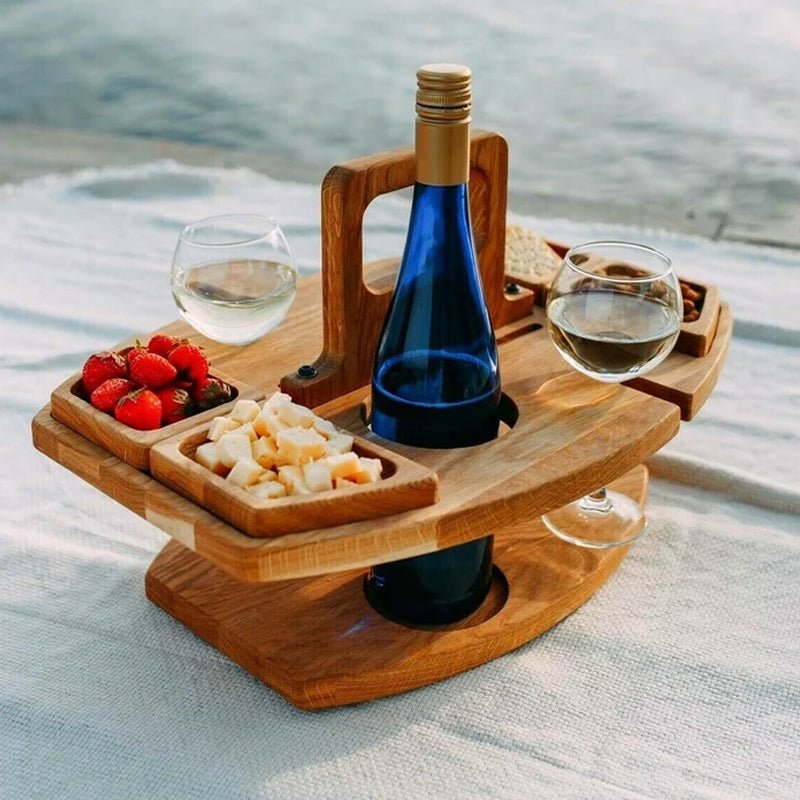 TerraVino Luxe Wooden Picnic Table – Stylish Table for Wine & Aperitif Moments