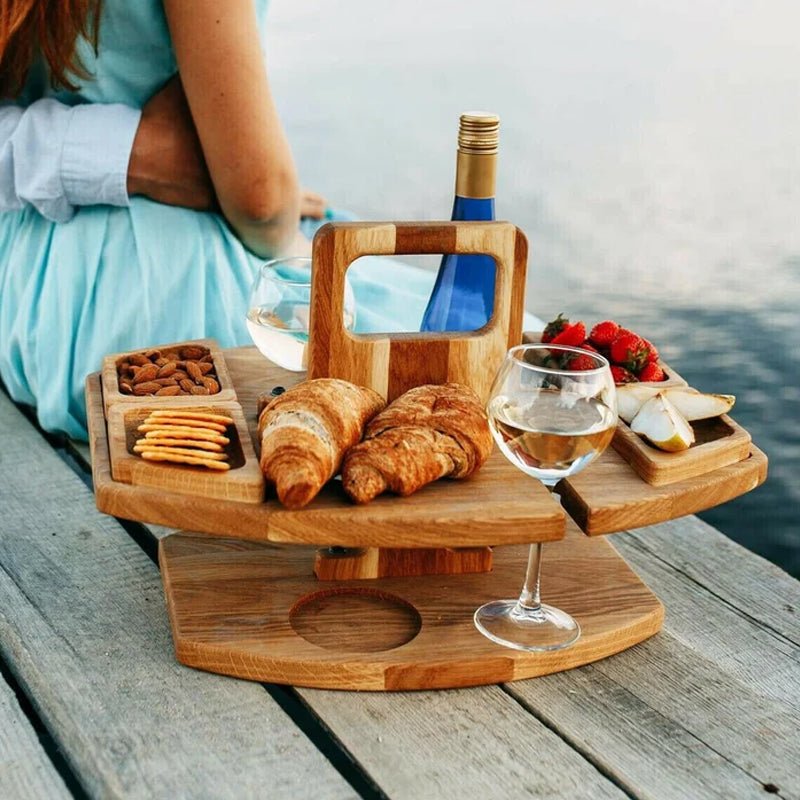 TerraVino Luxe Wooden Picnic Table – Stylish Table for Wine & Aperitif Moments