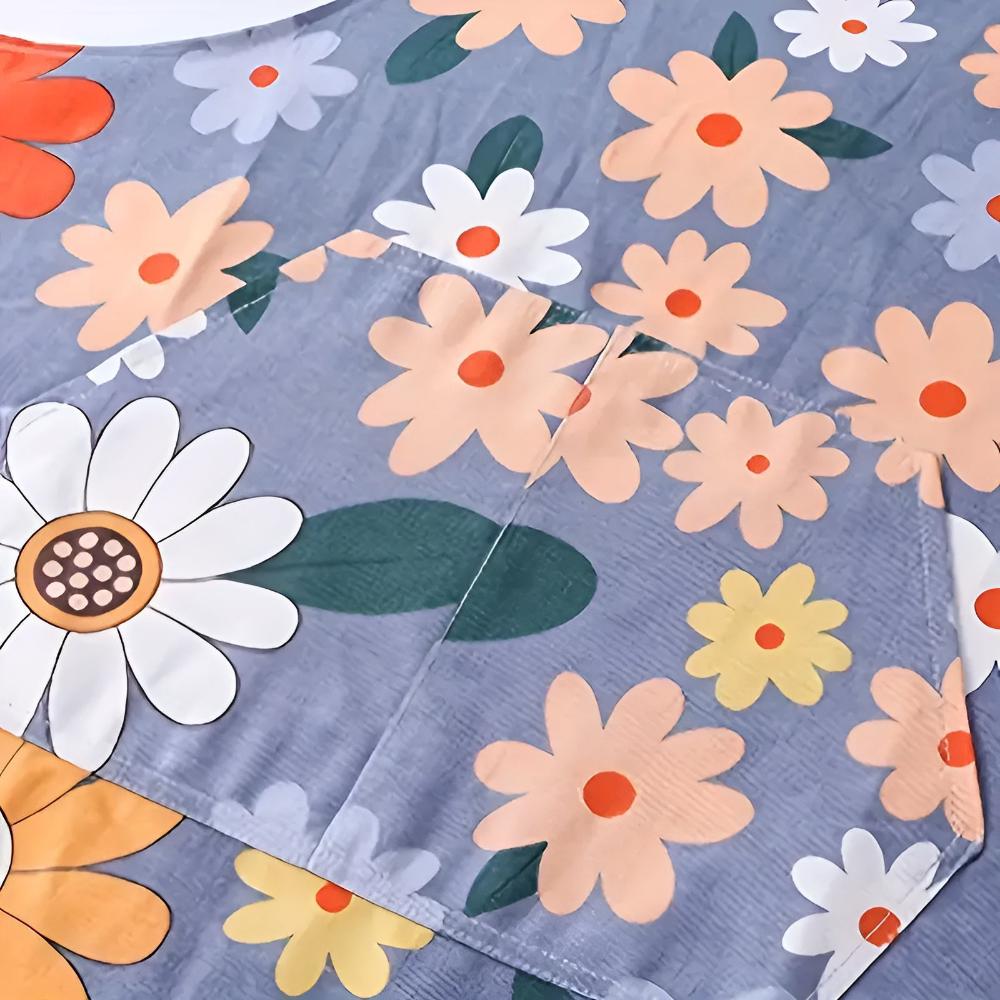 Fleurique Luxe Kitchen Apron – Coated Cotton with Vintage Floral Print for a Stylish Kitchen Experience