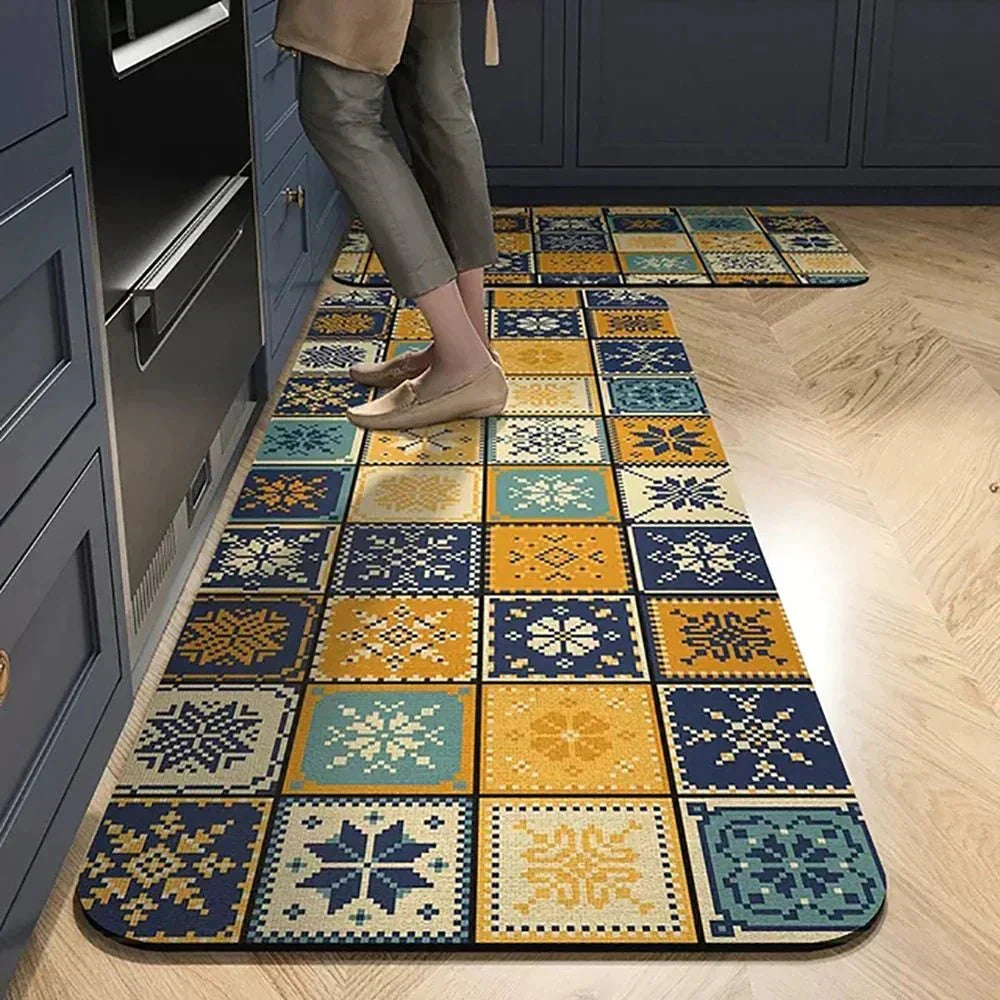 VeloraTex Luxe Kitchen Mat – Stylish Non-slip Textile Mat for a Warm & Cozy Interior