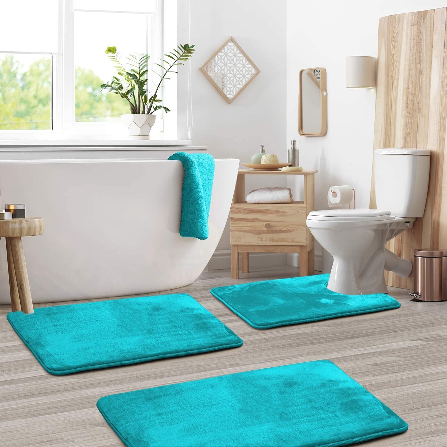 VelvaLuxe – Premium Memory Foam Bath Mat Set (3-piece) for Ultimate Comfort