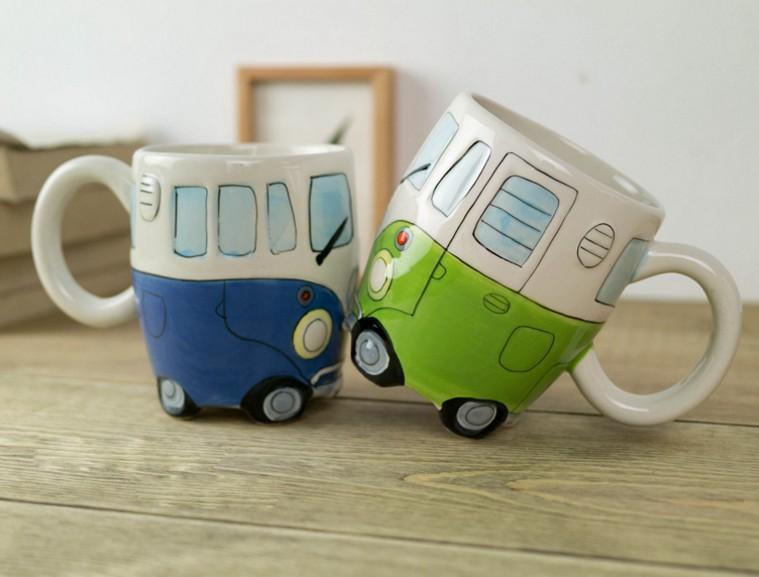 GroovyVibes – Retro Hippie Bus Coffee Mug made of Sustainable Ceramic