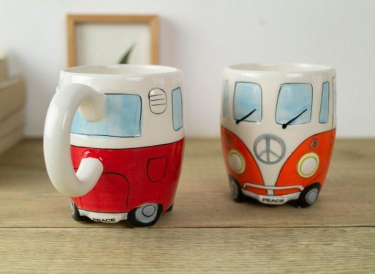 GroovyVibes – Retro Hippie Bus Coffee Mug made of Sustainable Ceramic