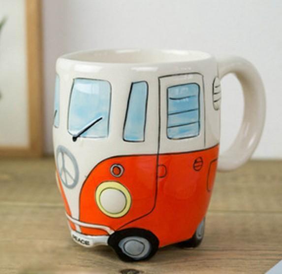 GroovyVibes – Retro Hippie Bus Coffee Mug made of Sustainable Ceramic