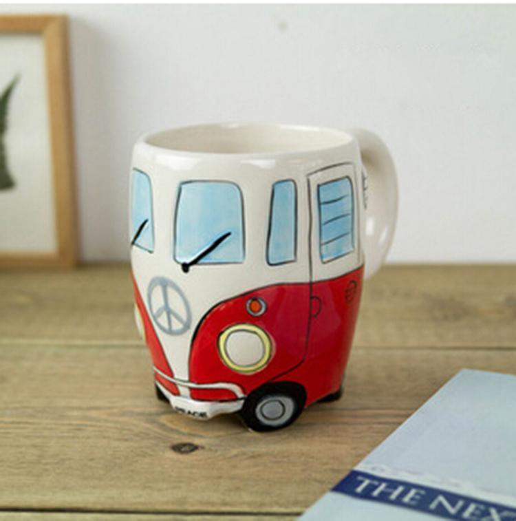 GroovyVibes – Retro Hippie Bus Coffee Mug made of Sustainable Ceramic