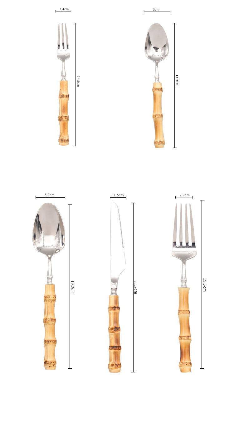 BambooElegance – Luxe Bestekset met Natuurlijke Bamboe Accenten voor een Duurzaam Diner