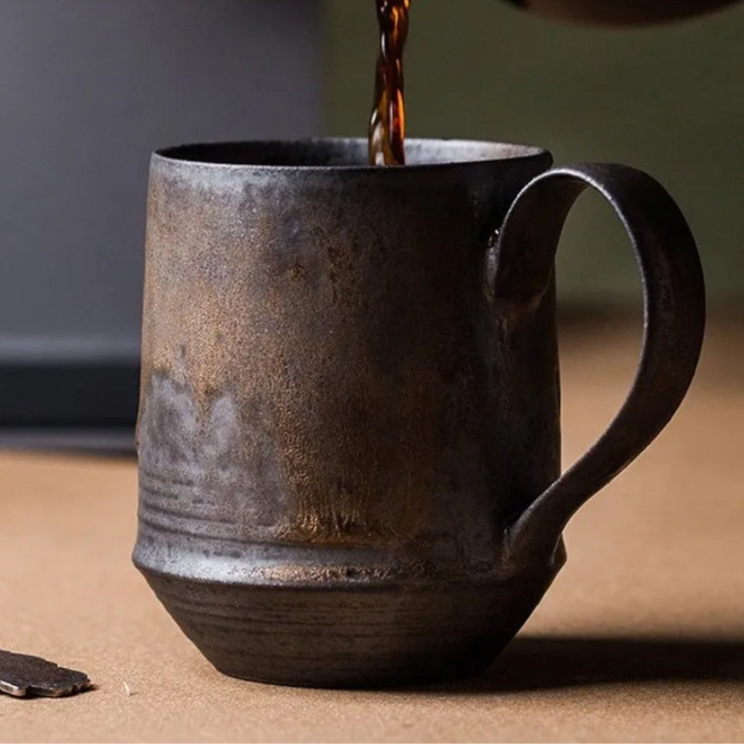 HarvestStone – Handmade Rustic Ceramic Mug for a Warm, Nostalgic Experience