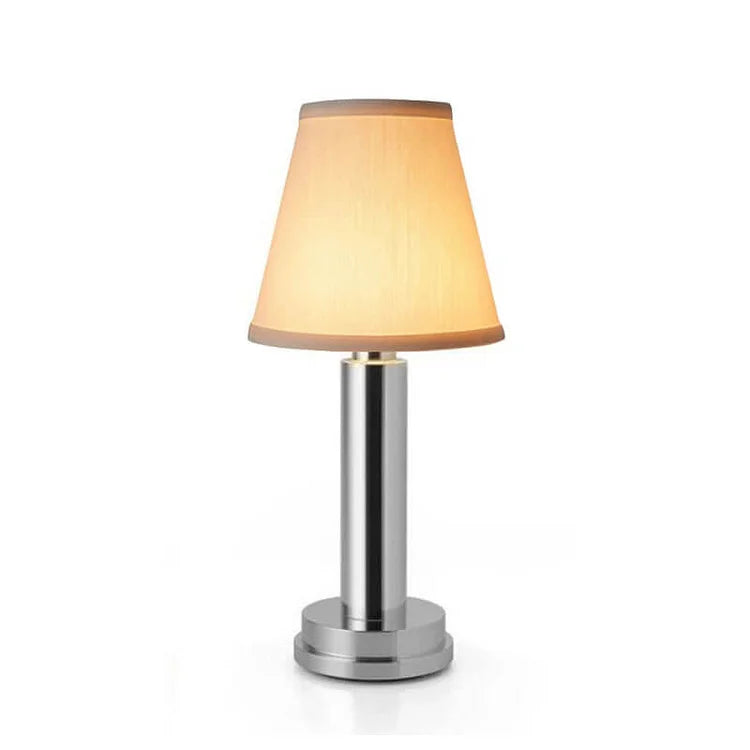 LuxeLoom – Cordless Table Lamp with Refined Fabric Shade and LED Lighting