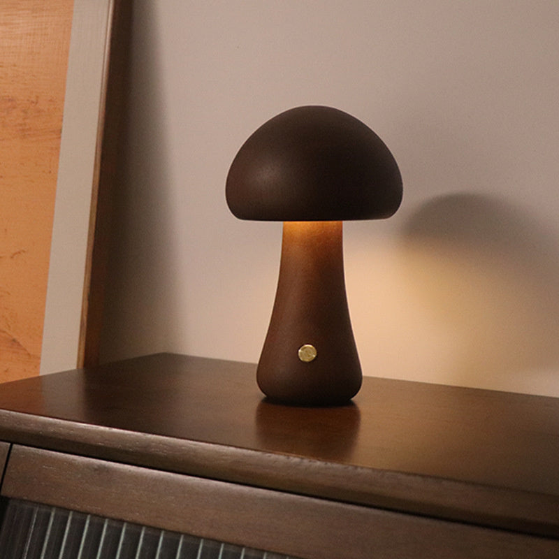 MushRoomGlow – Vintage Table Lamp with Wooden Design for a Cozy Atmosphere