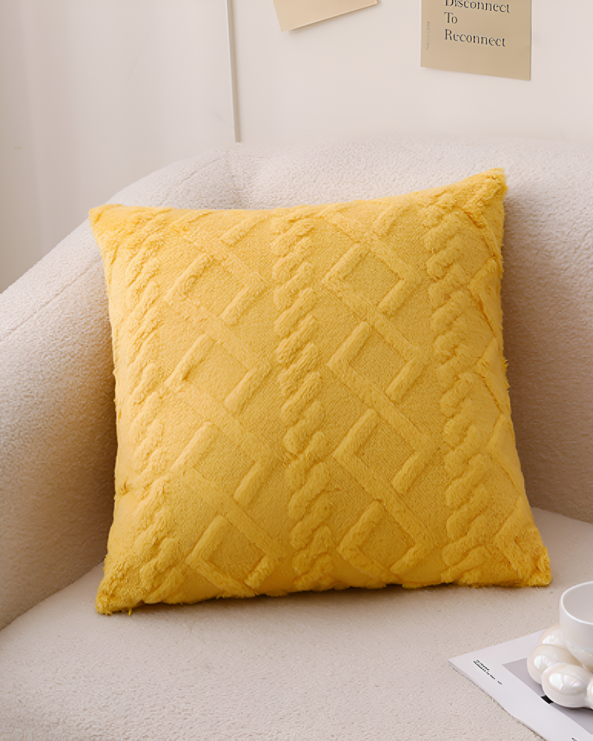 ZenWeave – Luxe Relief Cushion with Subtle Geometric Design for a Stylish Interior