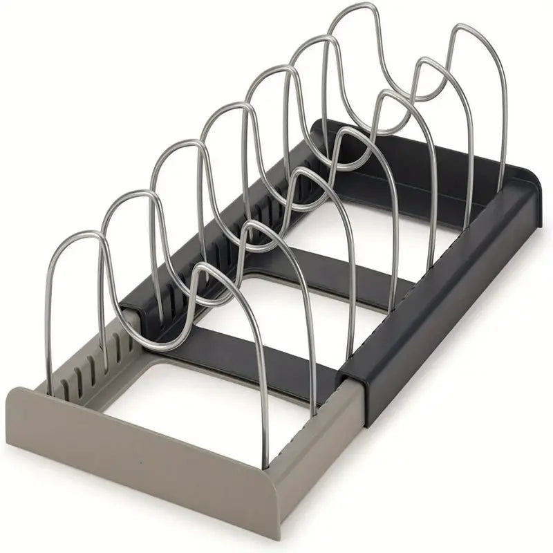 OrganizoPro – Versatile Cookware Organizer with Adjustable and Space-Saving Design