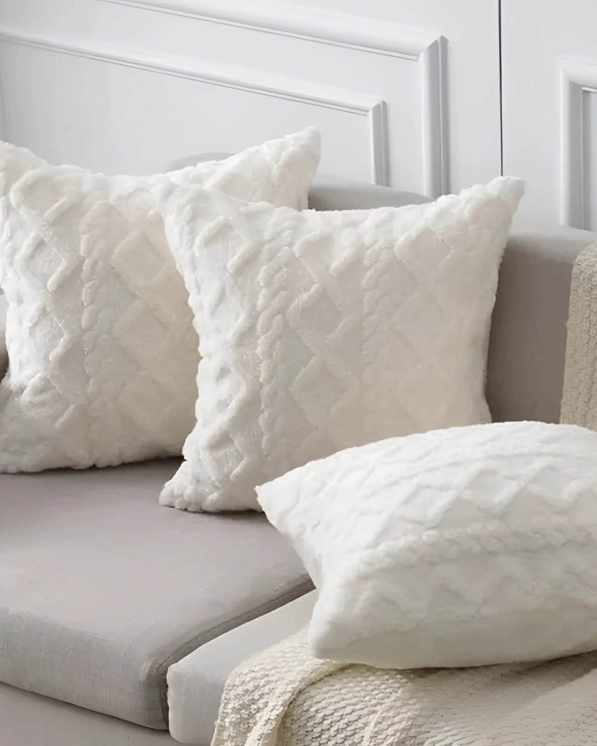ZenWeave – Luxe Relief Cushion with Subtle Geometric Design for a Stylish Interior