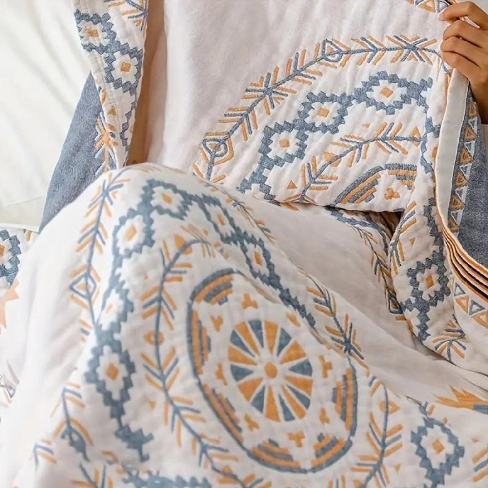 BohoLuxe – Cotton Throw Blanket with Mandala Design for a Cozy Interior