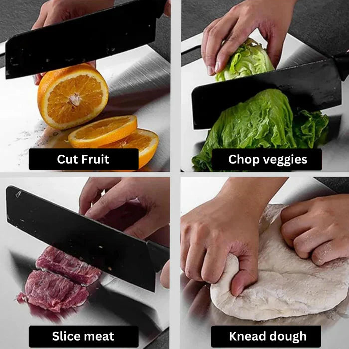 TitanEdge – 100% Stainless Steel Antibacterial Cutting Board for Hygienic and Durable Cooking