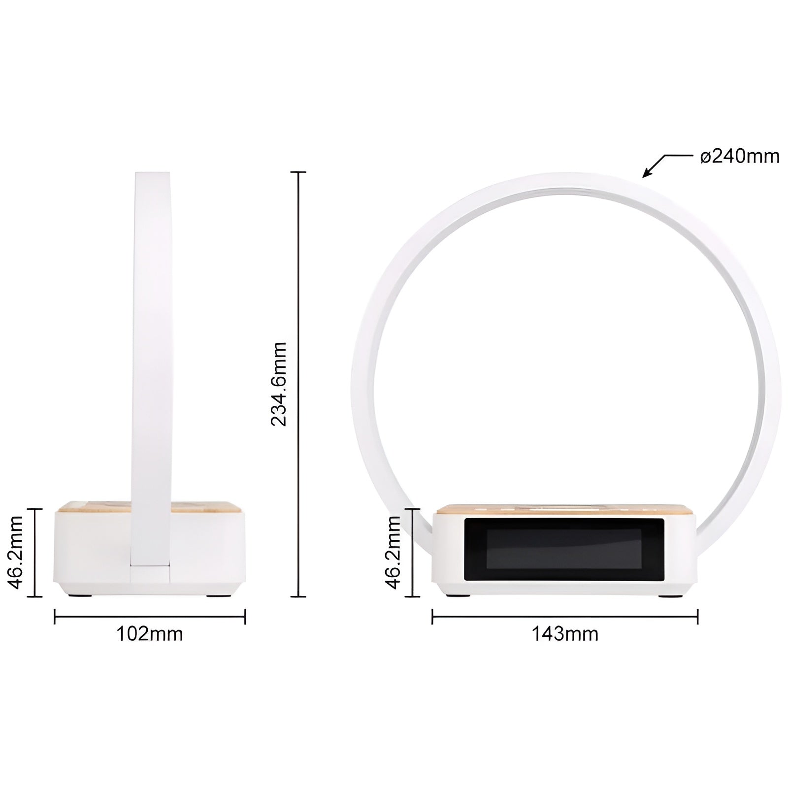 NovaGlow – Stylish Table Lamp with Wireless Charging and Alarm Clock Function