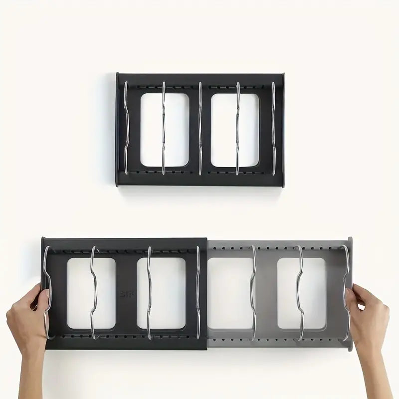 OrganizoPro – Versatile Cookware Organizer with Adjustable and Space-Saving Design