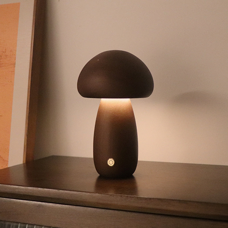 MushRoomGlow – Vintage Table Lamp with Wooden Design for a Cozy Atmosphere