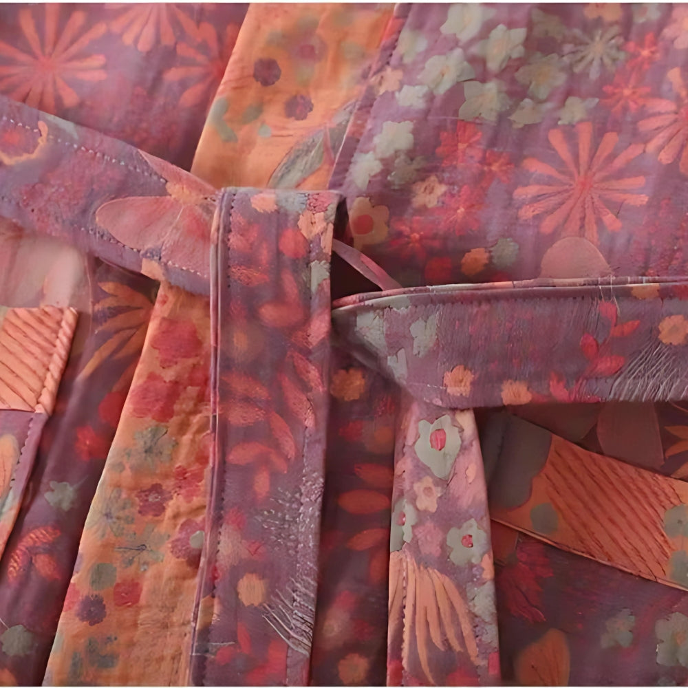 Rosewood Charm – Luxe Cotton Bathrobe with Timeless Elegance