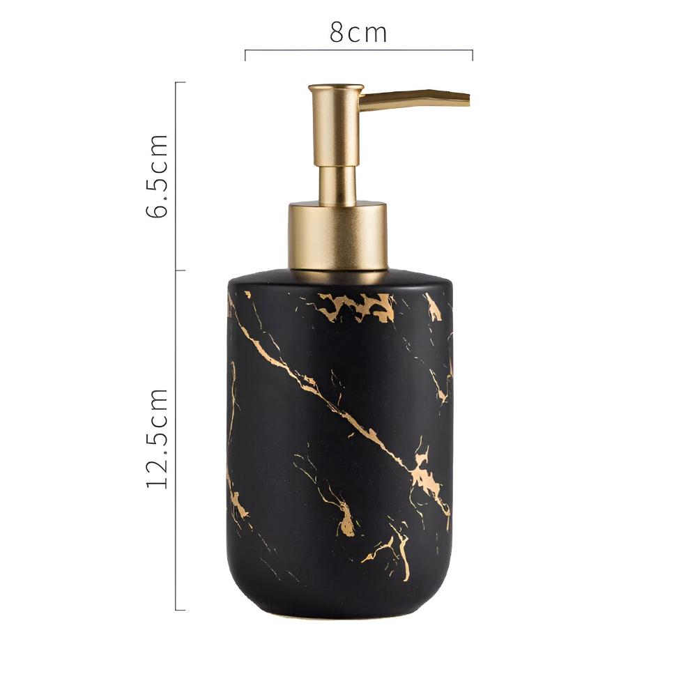 Marbella Luxe Soap Dispenser – Stylish Marble Look with Golden Accents for an Elegant Interior