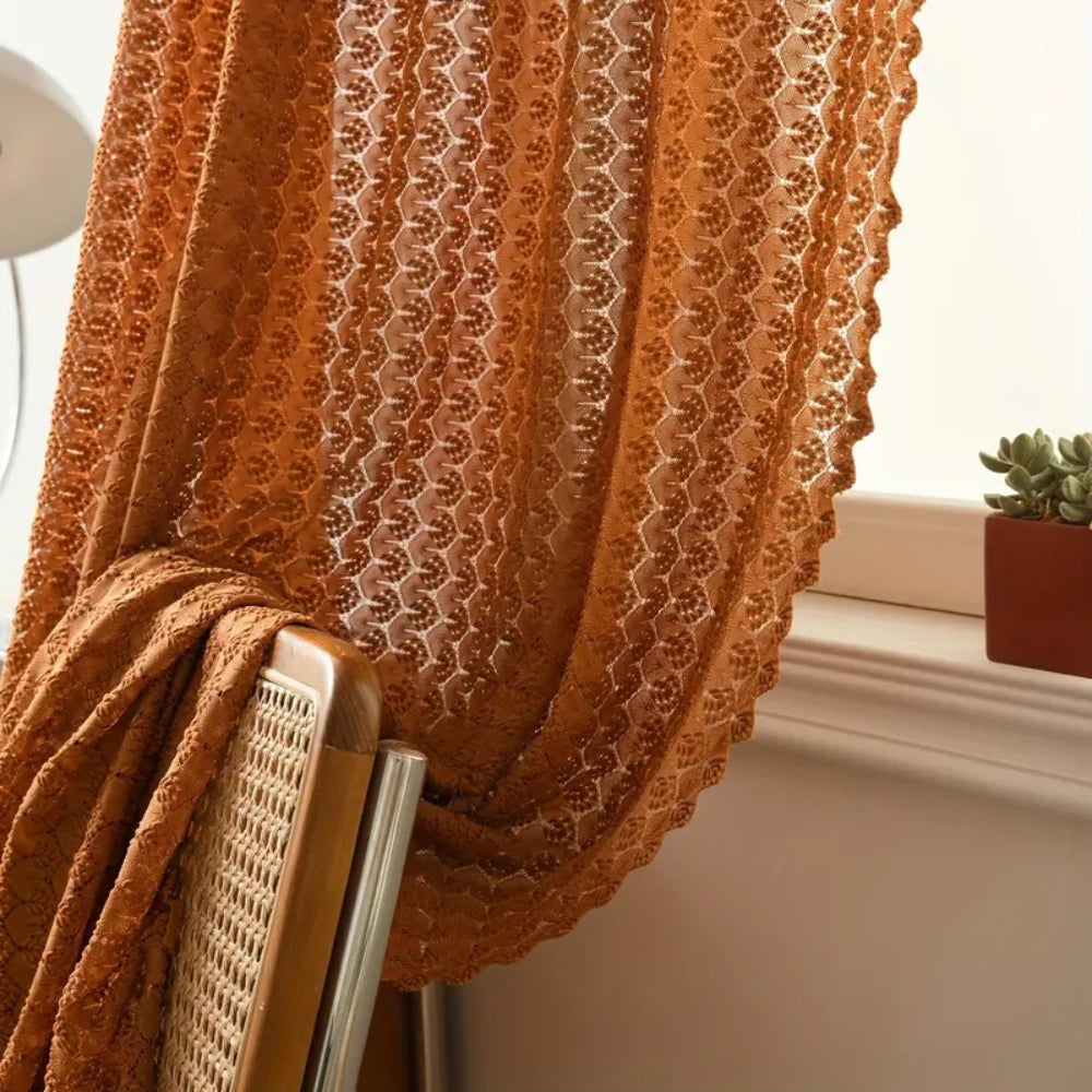 LumiWeave Elegant Boho Crochet Curtain – For a Warm, Cozy Atmosphere at Home