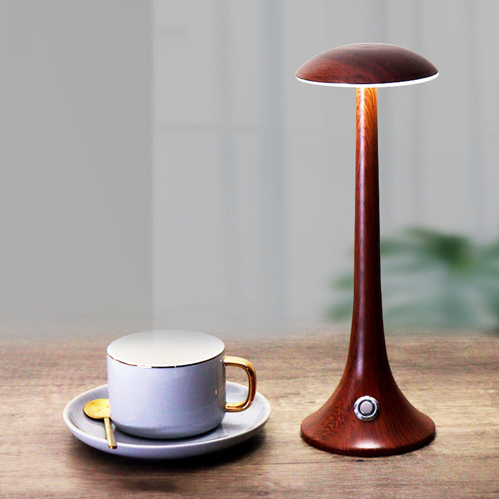 MushLume – Stylish Wooden Table Lamp with Wireless Flexibility