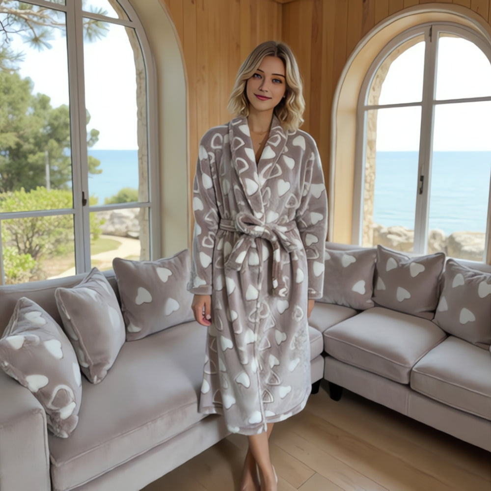 VelvEssence – Luxe Flanellen Badjas met Zachte Wellness-uitstraling