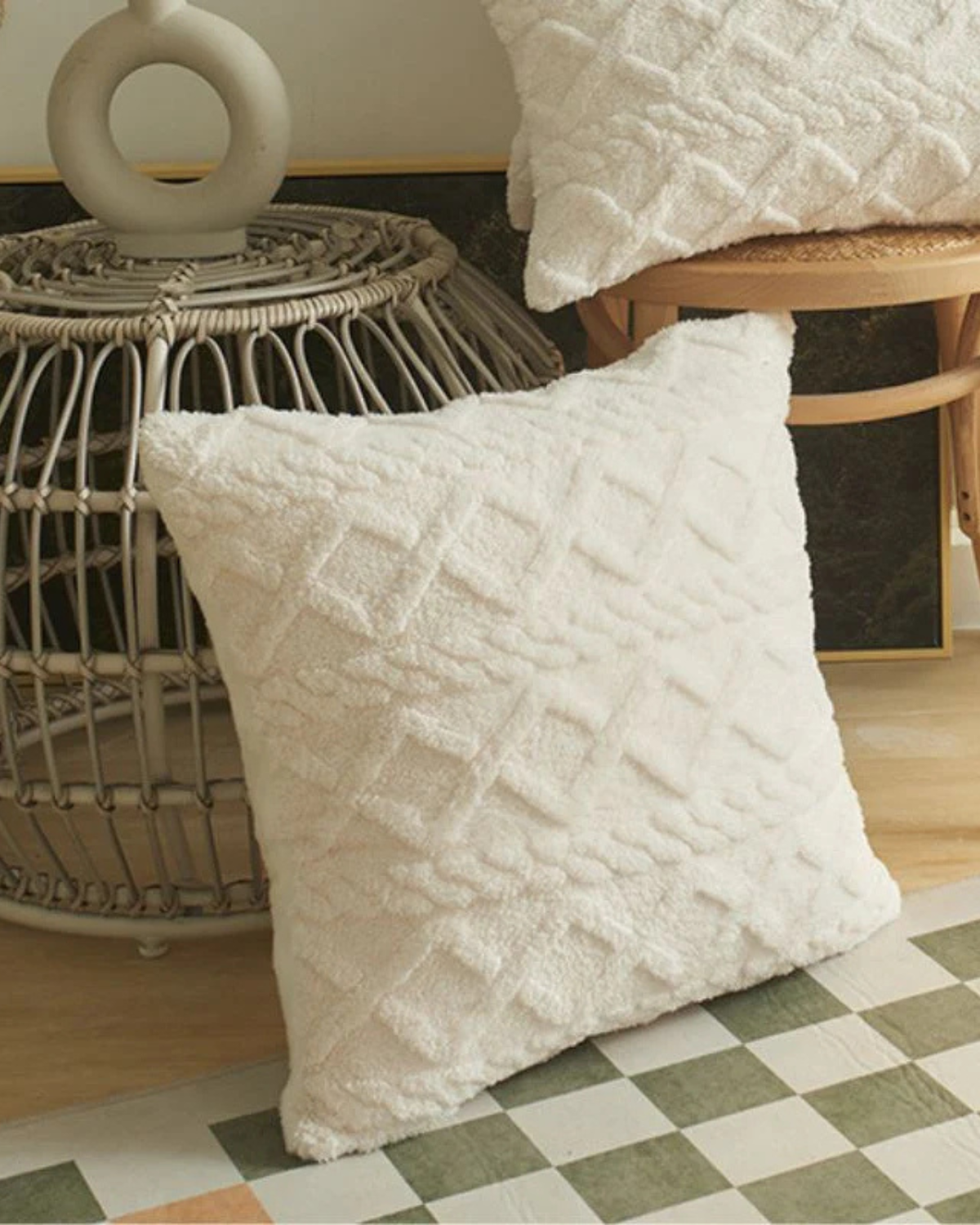 ZenWeave – Luxe Relief Cushion with Subtle Geometric Design for a Stylish Interior