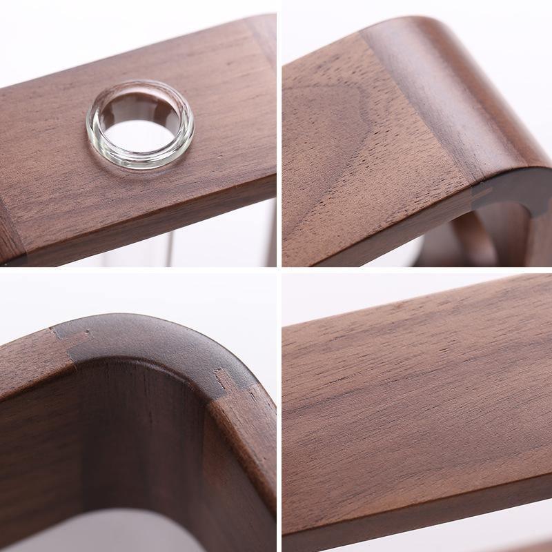 RootBloom – Stylish Wooden and Glass Propagation Vase for a Natural Accent
