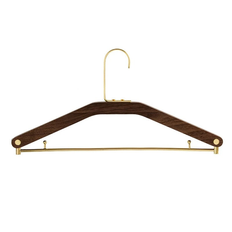 EleganceHanger – Luxe Walnut & Brass Clothes Hangers for a Stylish Wardrobe