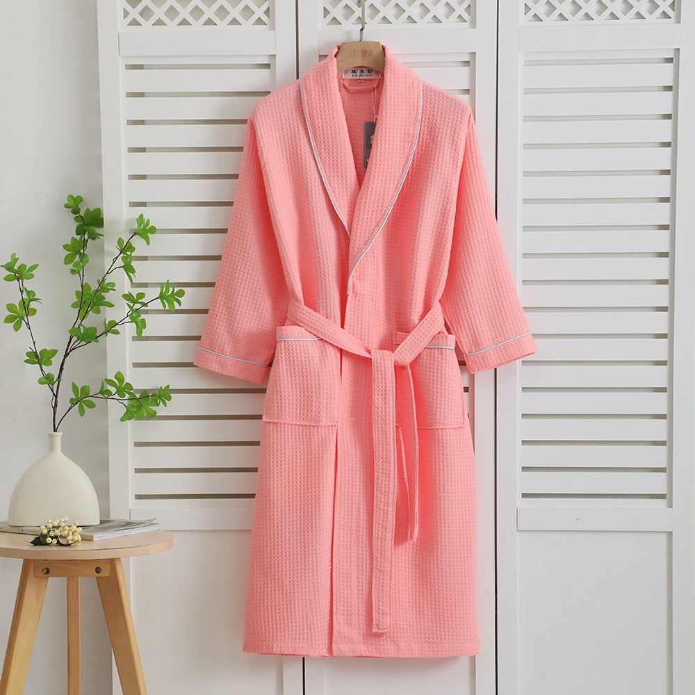 SereniLuxe – Waffle Woven Cotton Bathrobe with Luxury Comfort