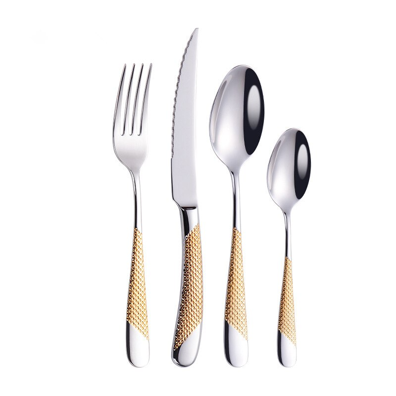 Ferran Elegance – Luxury Stainless Steel Cutlery Set with Diagonal Texture (24/30/48/60-piece)