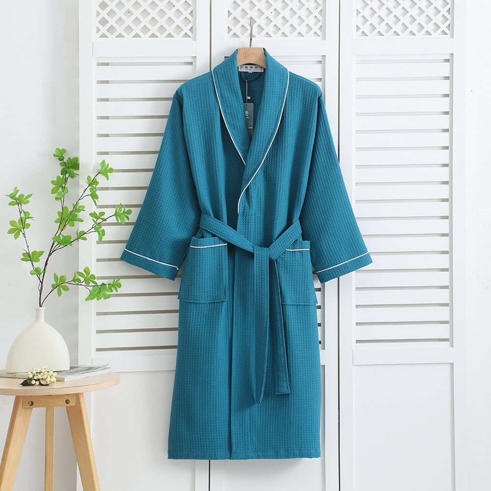 SereniLuxe – Waffle Woven Cotton Bathrobe with Luxury Comfort