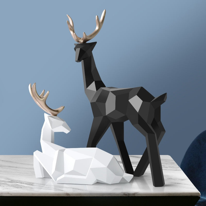 SerenArte – Abstracte Hertensculptuur met Elegante, Organische Vormen